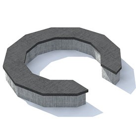 Concrete circular bench 3D Object | FREE Artlantis Objects Download